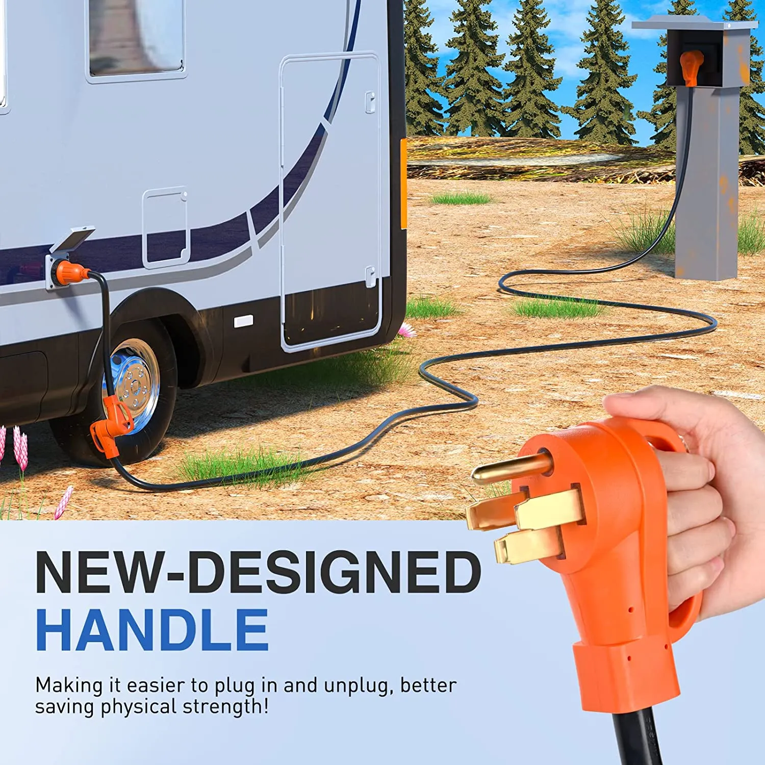 50AMP to 30AMP RV Locking Adapter Cord