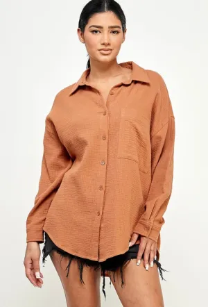 Catching Flights Button Down Top