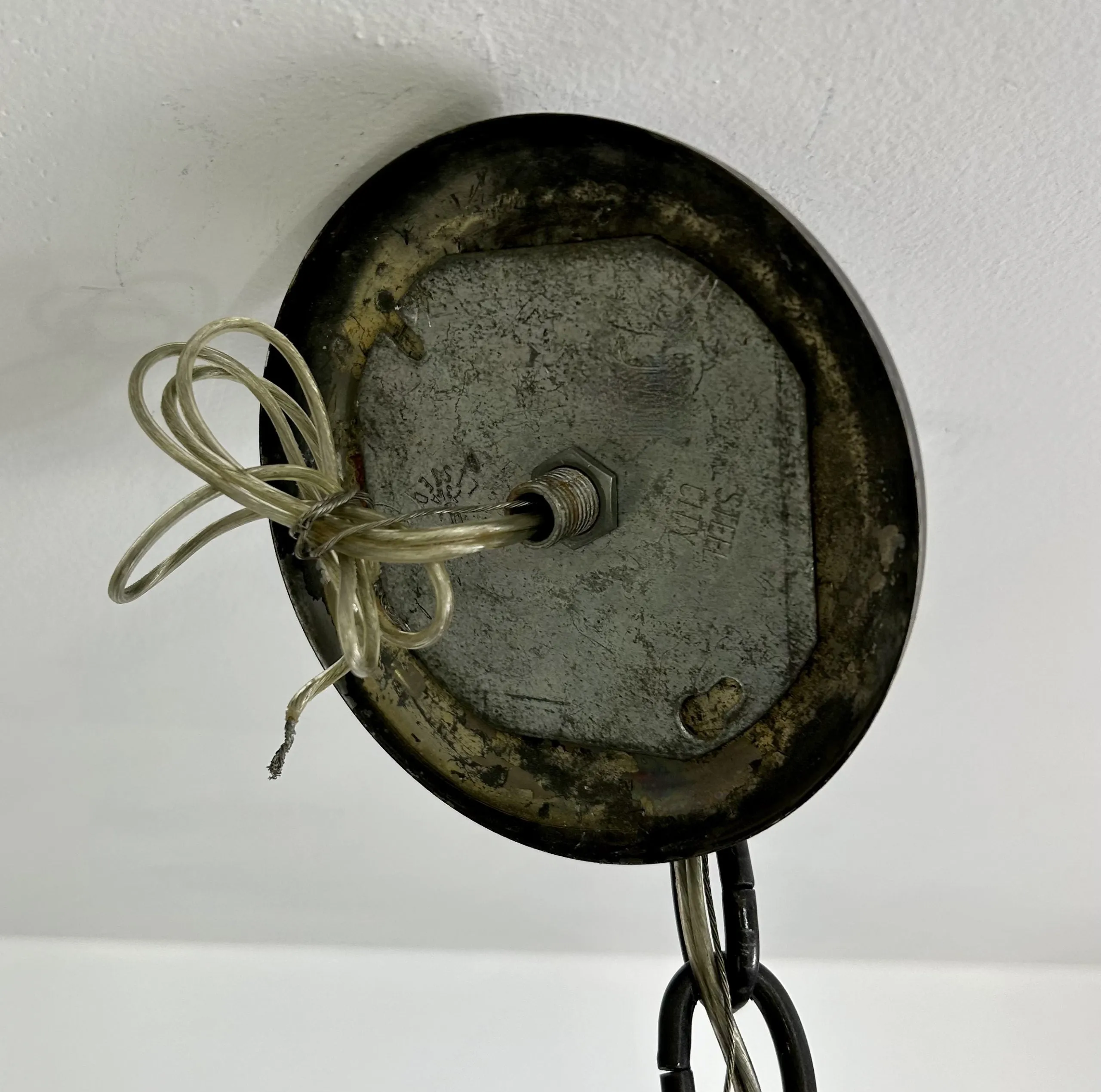 Chandelier, Pot Rack, Handcrafted Creature Cut-outs, Brushed Steel, Pewter Toned