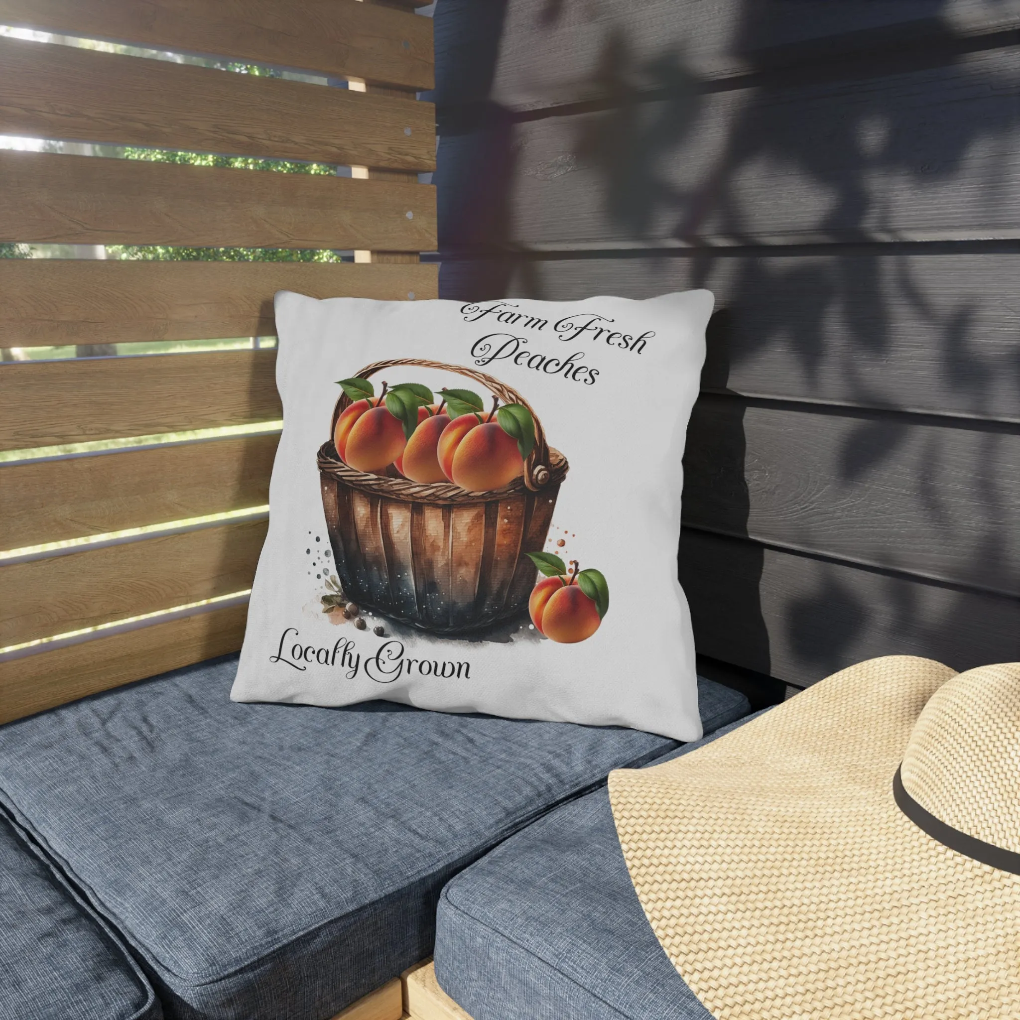 Home Grown Peaches Outdoor Pillows