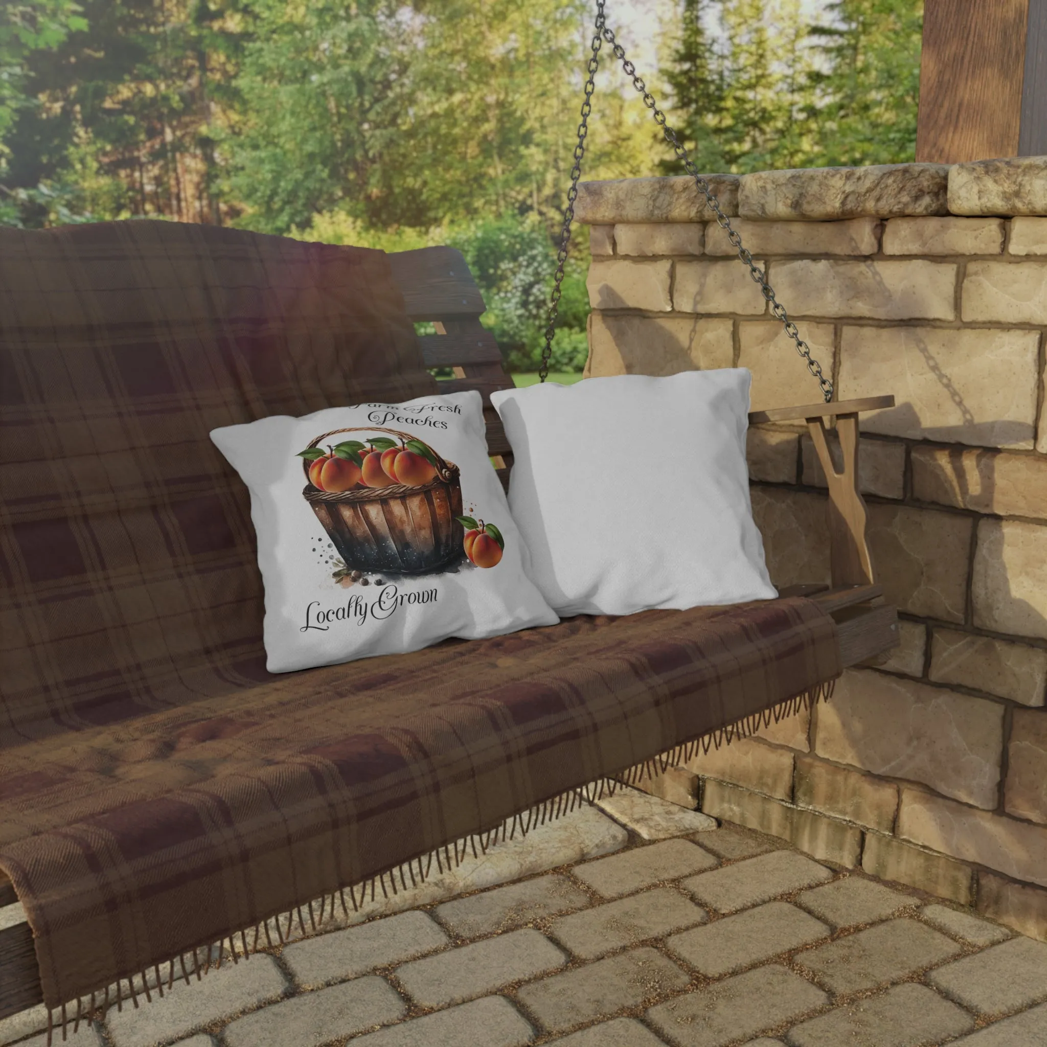 Home Grown Peaches Outdoor Pillows