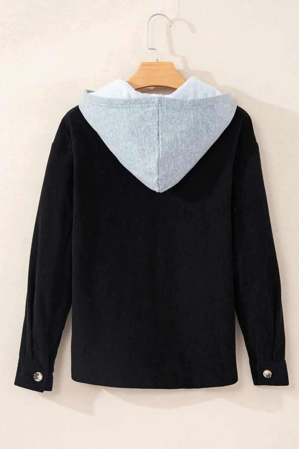 Hooded drawstring jacket with pockets