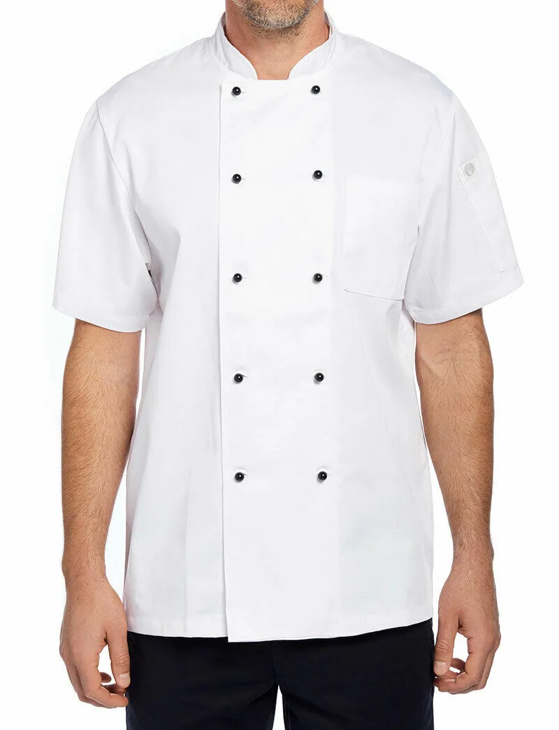 NNT Unisex Adult Chef Jacket Short Sleeve Macquarie Poly Cotton Work CATP5J