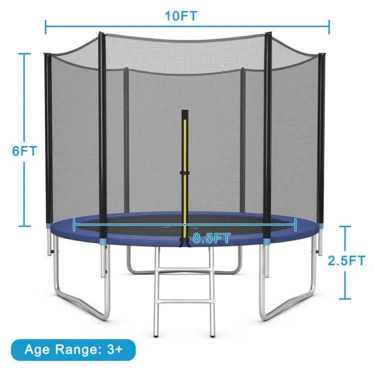 Outdoor Trampoline Bounce Combo with Safety Closure Net Ladder-10 ft