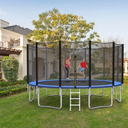 Outdoor Trampoline Bounce Combo with Safety Closure Net Ladder-16 ft
