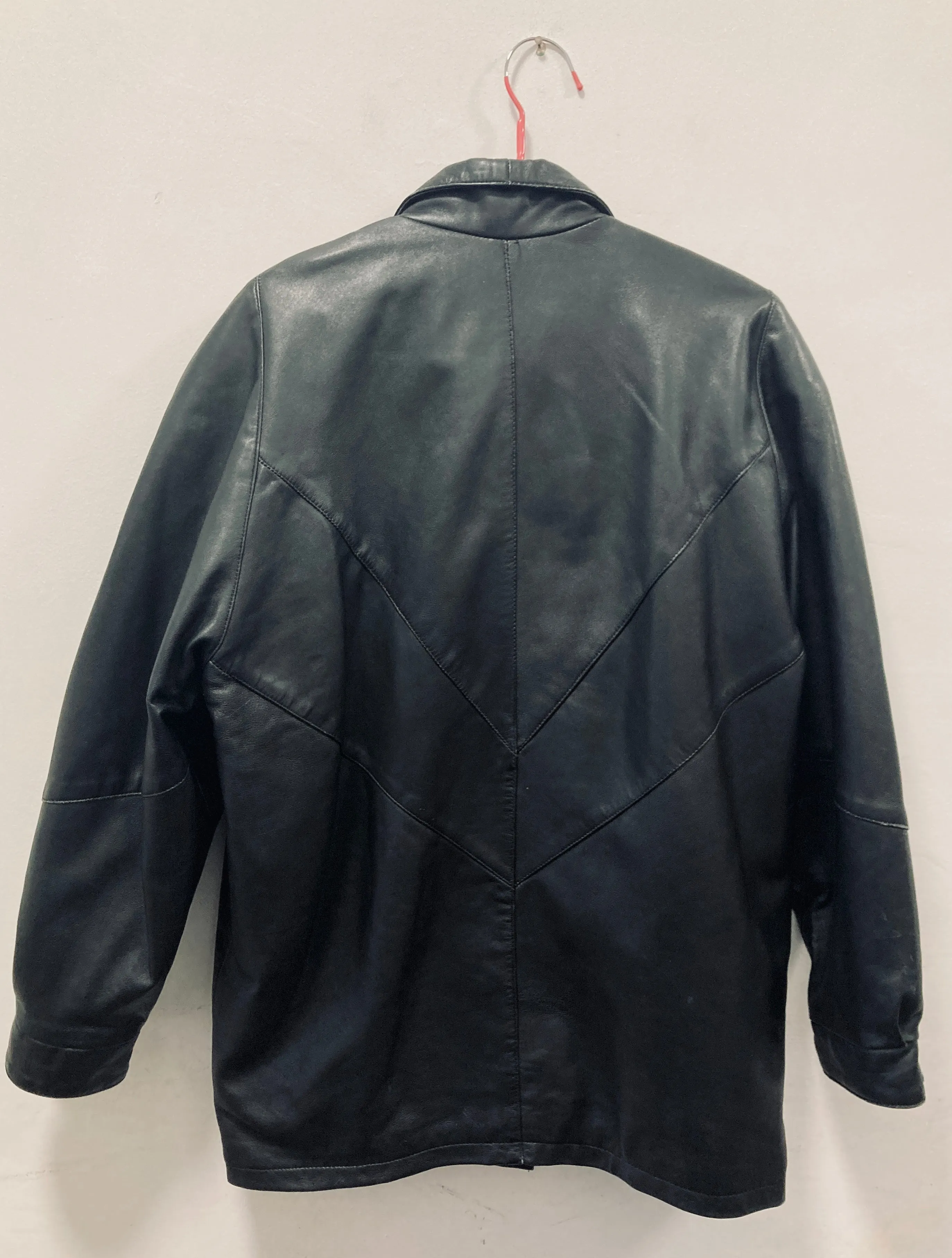 Vintage 90s Black Leather Jacket - Up To Size 14